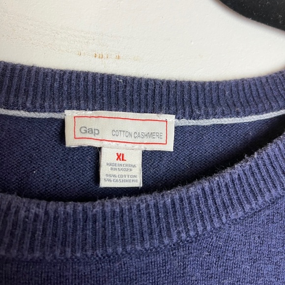 Gap Cotton Cashmere Navy Blue Sweater XL – Unisex Oversized Cozy Classic - Picture 2 of 10